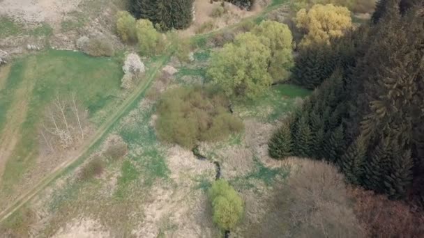 Αεροφωτογραφία του Ευρωπαϊκού Ανοιξιάτικο τοπίο — Αρχείο Βίντεο