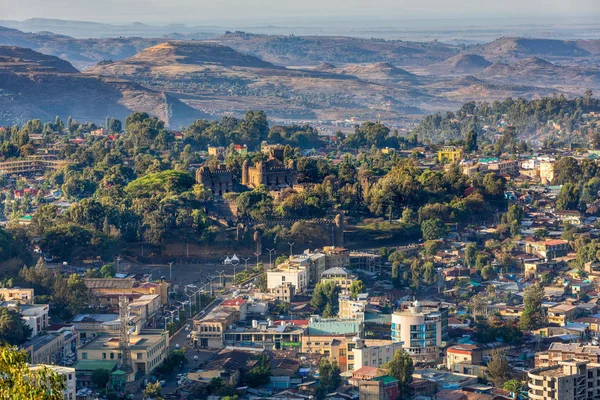 Gondar city with Fasil Ghebbi, Ethiopia — Stock Photo, Image