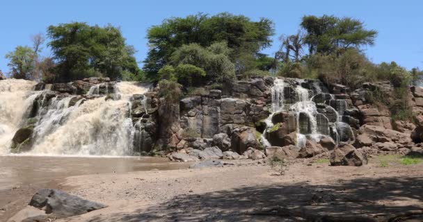 Vattenfall i Awash nationalpark — Stockvideo