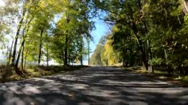 Kırsal alanda sonbahar araba sürüşü