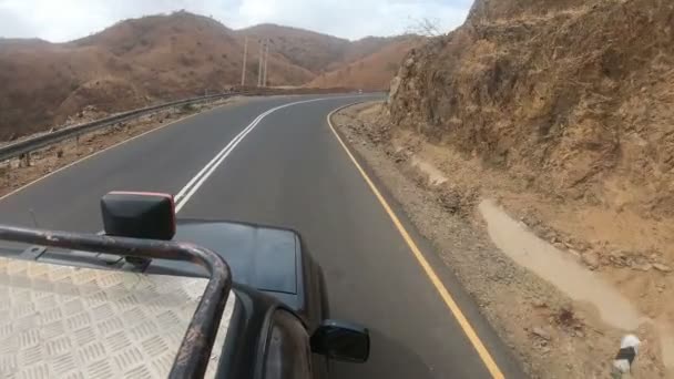 Autofahrt im Affengebirge, Äthiopien, Afrika — Stockvideo