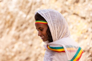 Ortodoks Hıristiyan Etiyopyalı kadın, Lalibela, Etiyopya