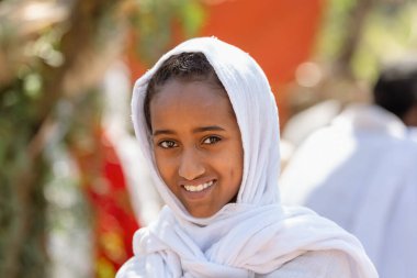 Ortodoks Hıristiyan Etiyopyalı kadın, Lalibela, Etiyopya