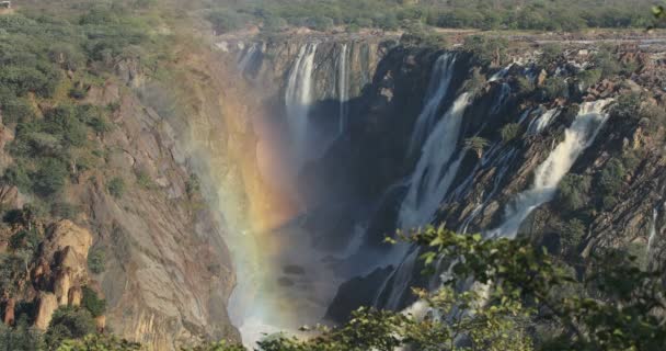 Ruacana-Wasserfälle im Norden Namibias, Afrikas Wildnis — Stockvideo