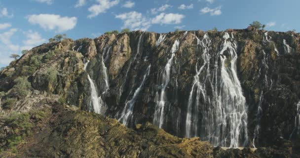 纳米比亚北部的鲁卡纳瀑布，非洲荒野 — 图库视频影像