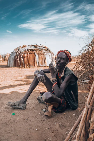 Omorate Valle Omo Etiopía Mayo 2019 Retrato Del Hombre Tribu — Foto de Stock
