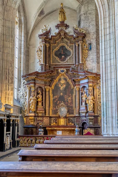 Autel Intérieur Célèbre Cathédrale Tchèque Assomption Notre Dame Saint Jean — Photo