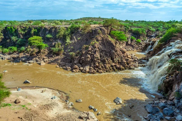 Πτώση Στο Awash National Park Ηλιόλουστη Μέρα Μπλε Ουρανό Καταρράκτες — Φωτογραφία Αρχείου