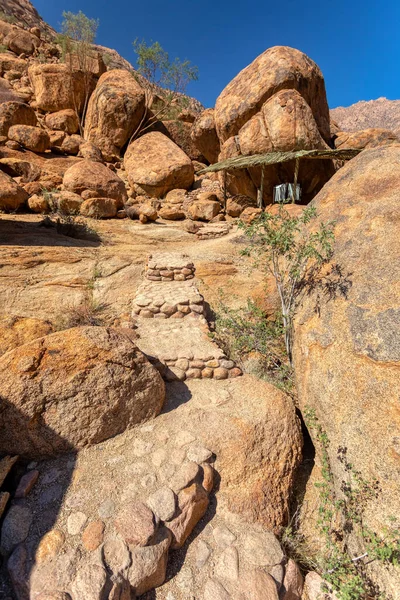 Route Pierre Grotte Avec Des Peintures Rupestres Bushmen Dame Blanche — Photo