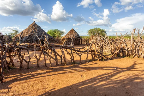 Hamar Village Hamarfolket Primitiv Stam Södra Etiopien Afrika — Stockfoto