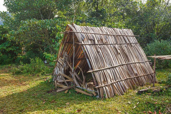 primitive shelter for fishermen on Masoala Island, Madagascar