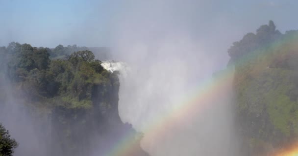 Ουράνιο τόξο για Victoria Falls, Ζιμπάμπουε, Αφρική — Αρχείο Βίντεο