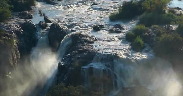 Cascate di Epupa sul fiume Kunene in Namibia — Video Stock