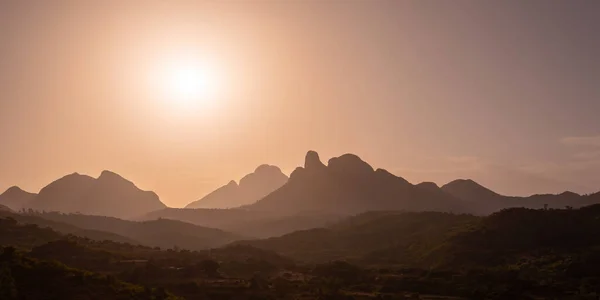 Orange Soluppgång Landskap Nära Historisk Stad Axum Simien Mountains Nationalpark — Stockfoto