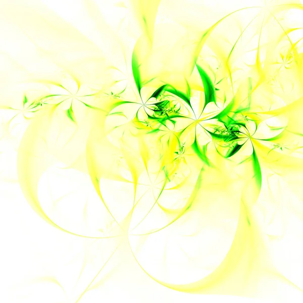 Gele Surrealistisch Bloemblaadjes Bloemen Futuristische Achtergrond — Stockfoto