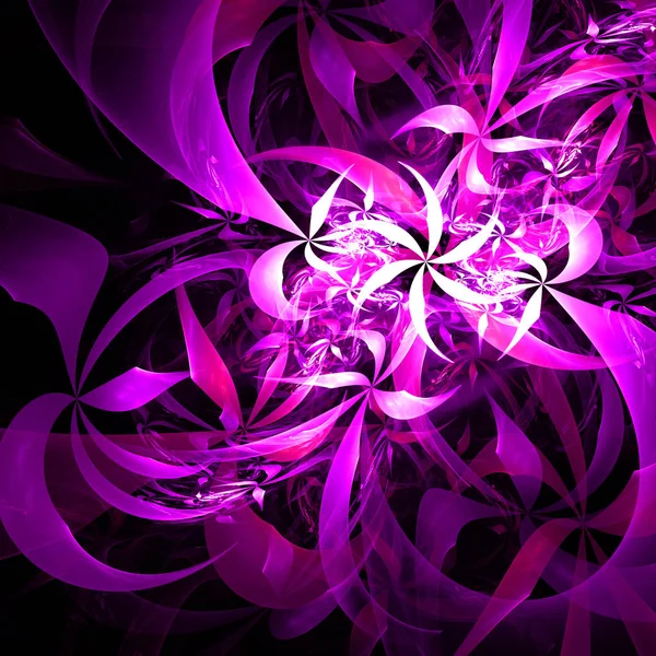Абстрактні Пелюстки Полум Квіти Фіолетовий Фіолетовий Футуристичний Фон — стокове фото