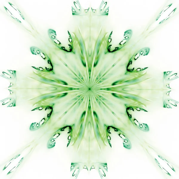 Grüne Abstrakte Florale Tapete Kaleidoskop Hintergrund — Stockfoto