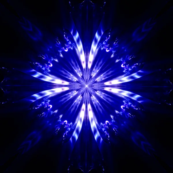 Blue Abstract Floral Wallpaper Kaleidoscope Background — Stock Photo, Image