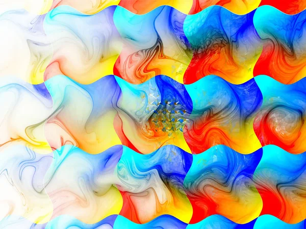 Ljusa Färgglada Abstrakt Tapet Med Vackra Vågor — Stockfoto