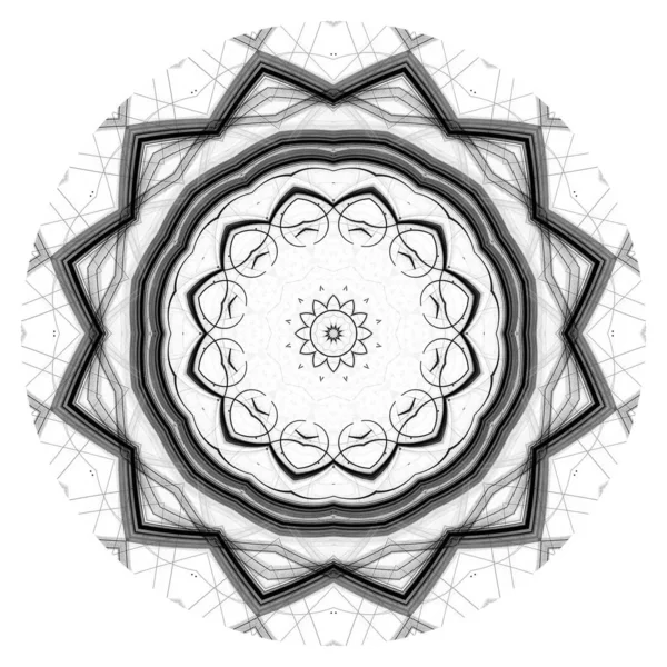 Grijze Abstracte Versiering Mandala Achtergrond — Stockfoto