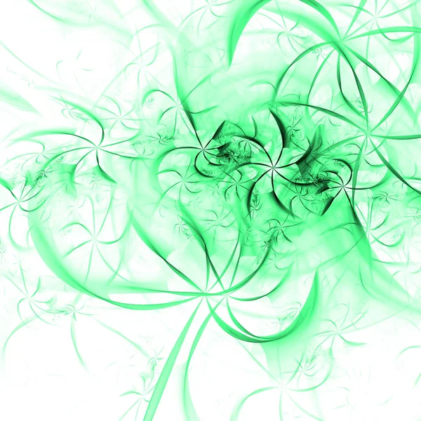 Pétales Abstraits Verts Flammes Fleurs Fond Imagination Futuriste — Photo