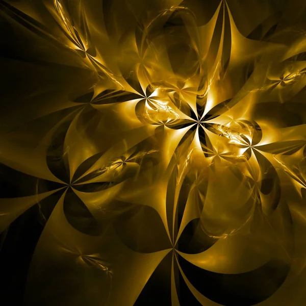 Yellow Surreal Petals Flowers Futuristic Background — Stock Photo, Image