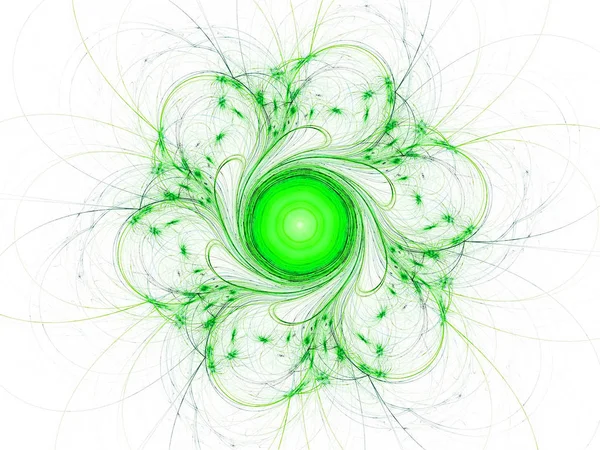 Abstrakte Grüne Futuristische Fraktale Hintergrund — Stockfoto