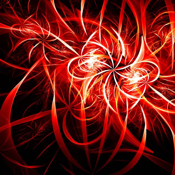 Vermelho Abstrato Pétalas Chamas Flores Fundo Futurista — Fotografia de Stock