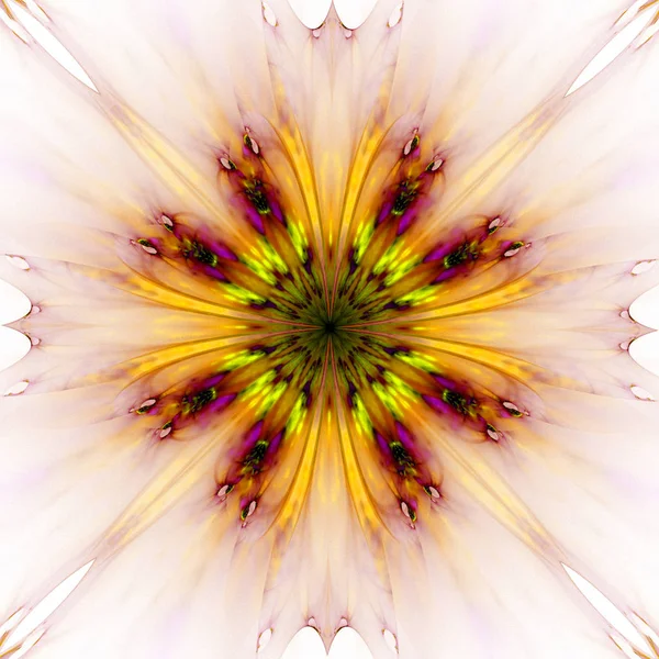 ベージュ抽象的な花柄の壁紙 万華鏡のバック グラウンド — ストック写真