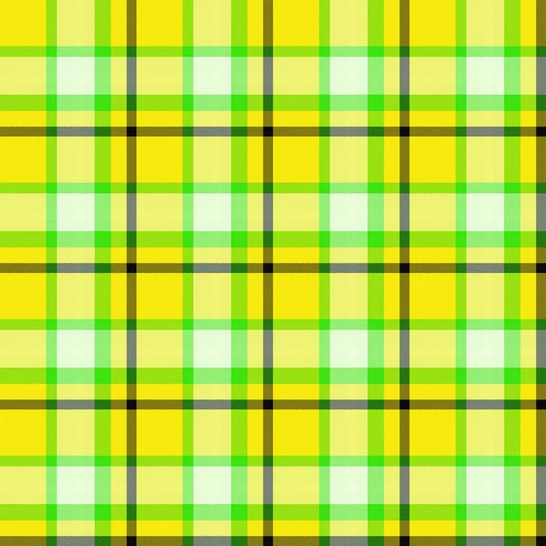 Green Yellow Seamless Plaid Pattern Squares Background Checkered Full Frame — Stock Photo, Image