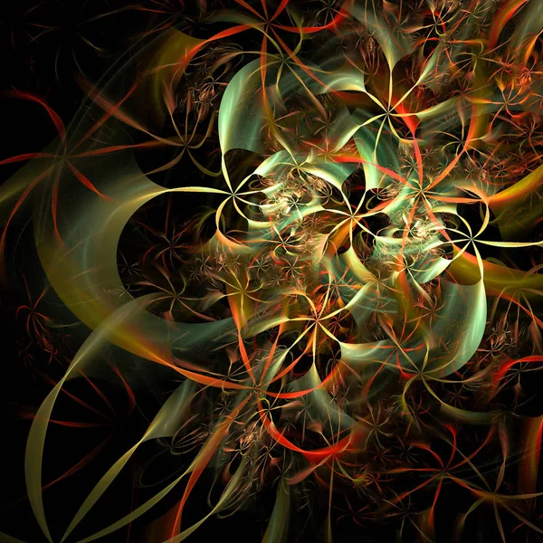 brown abstract petals, flames and flowers, futuristic background