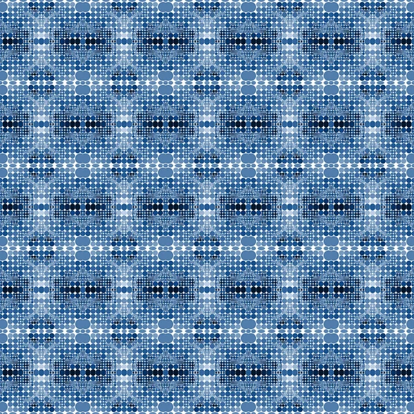Blå Abstrakt Sömlös Mosaik Prickar Mönster — Stockfoto