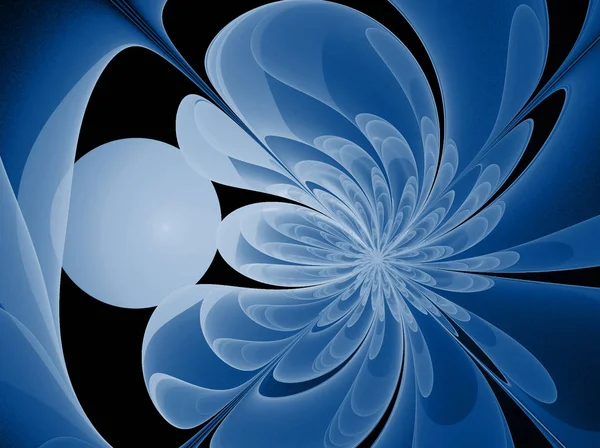 blue abstract petals and flowers, futuristic background