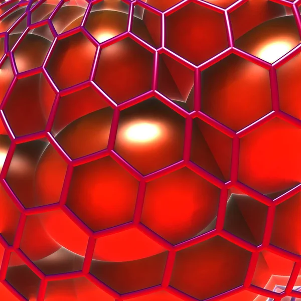 red 3D abstract net cells structure