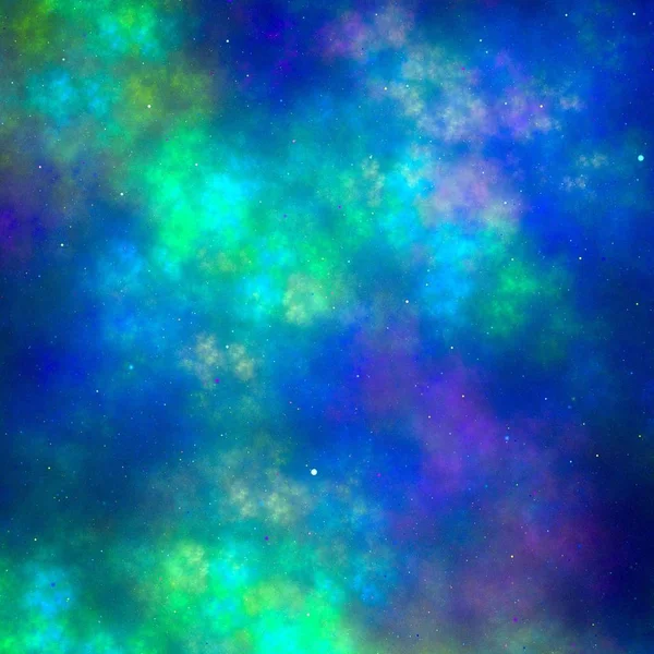 蓝色抽象星云空间背景 — 图库照片