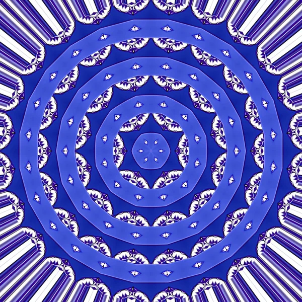 Blue Abstract Ornamental Mandala Background — Stock Photo, Image