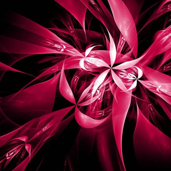 Pétales Abstraits Rouges Flammes Fleurs Fond Futuriste — Photo