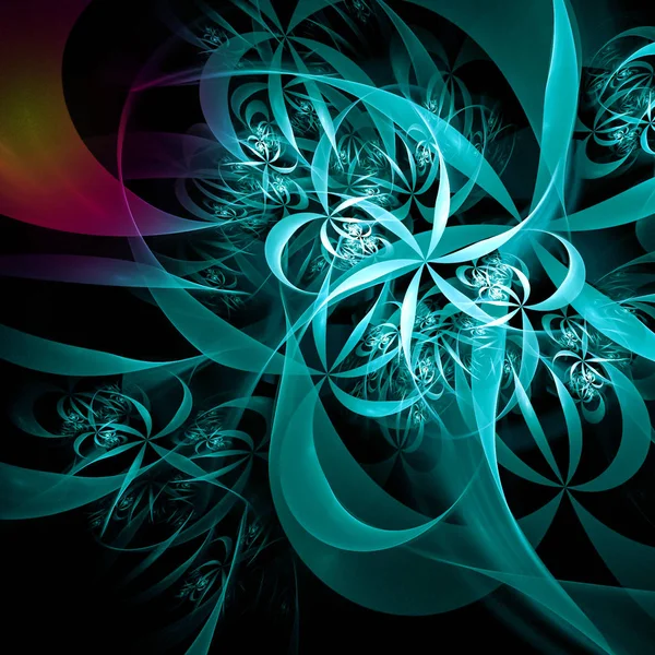 Blue Abstract Petals Flowers Dynamic Futuristic Background — Stock Photo, Image