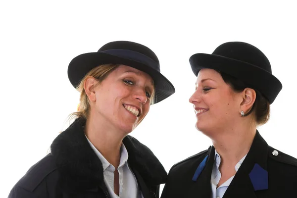 Dos Mujeres Policías Divirtiéndose Juntas — Foto de Stock