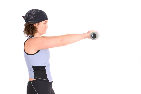 Atractiva Joven Haciendo Entrenamiento Fuerza —  Fotos de Stock