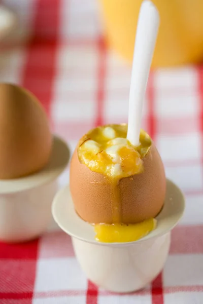 Ovos Misturados Com Açafrão Azeite — Fotografia de Stock