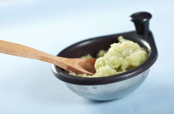 Freshly Homemade Ginger Garlic Paste Small Bowl — Stock Photo, Image