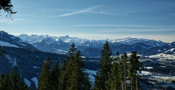 Bergpanorama Mit Den Bergen Oberstdorf Und Klein Walsertal — Fotografia de Stock