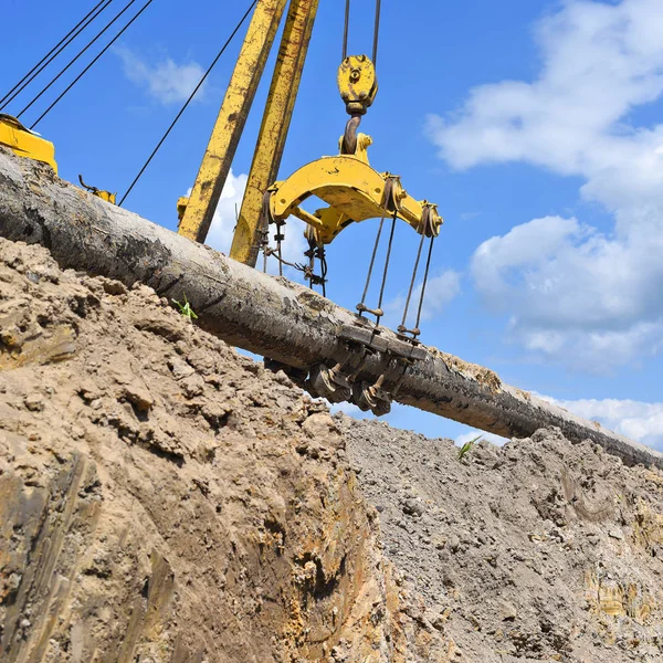 Couche Tuyau Sur Réparation Pipeline — Photo