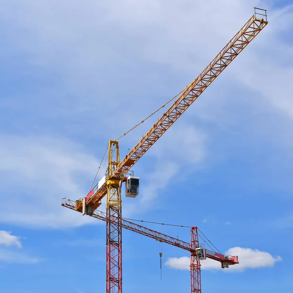 Grues Construction Tour Contre Ciel — Photo