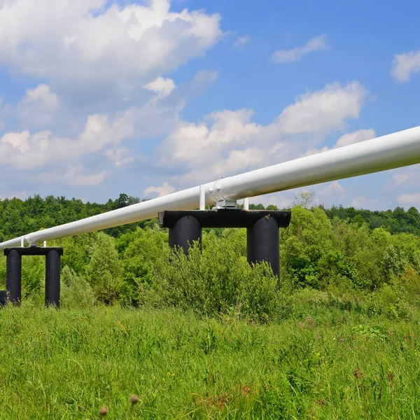 High Pressure Pipeline Winter Landscape — Stock Photo, Image
