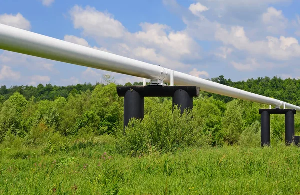Pipeline Haute Pression Dans Paysage Hivernal — Photo