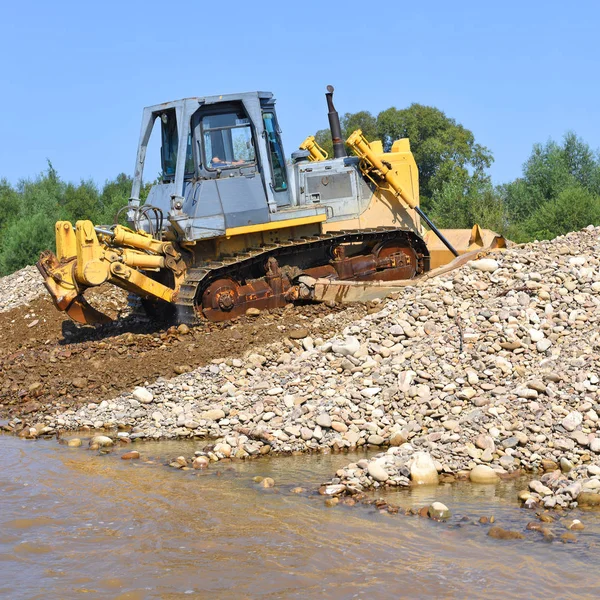 Bulldozer Canteiro Obras — Fotografia de Stock