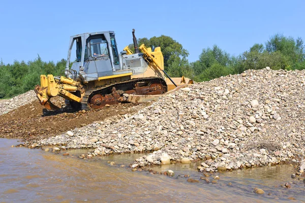 Bulldozer Canteiro Obras — Fotografia de Stock