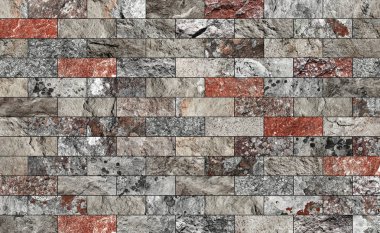 Bir taş doku şeklinde bir desenli seramik karo döşeme parçası.